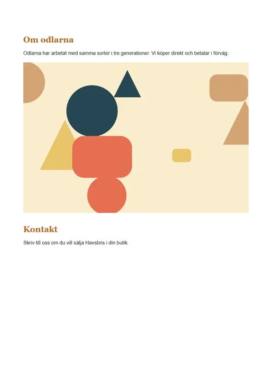 Sida 2: Om odlarna och Kontakt, med en illustration